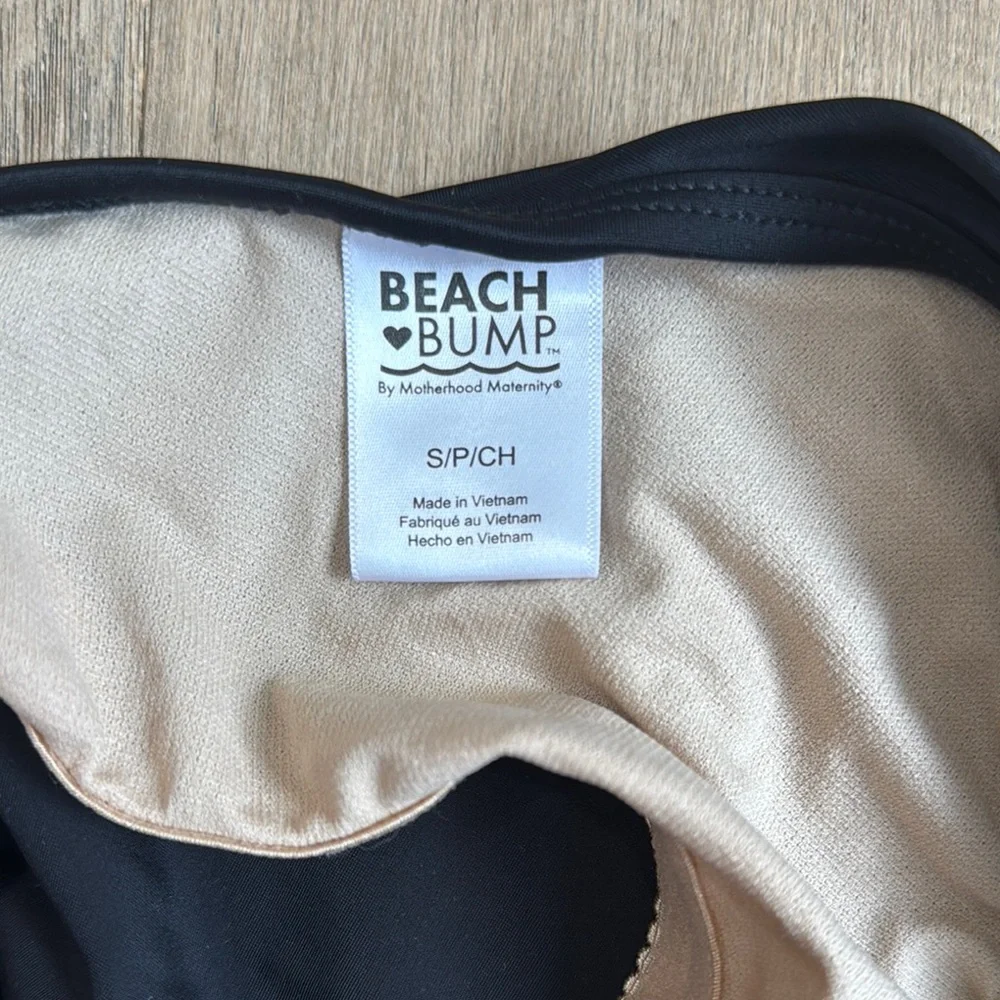 BEACH BUMP™ RUFFLE FRONT ONE SHOULDER MATERNITY SWIMSUIT UPF 50+ SIZE SMALL - Picture 5 of 7